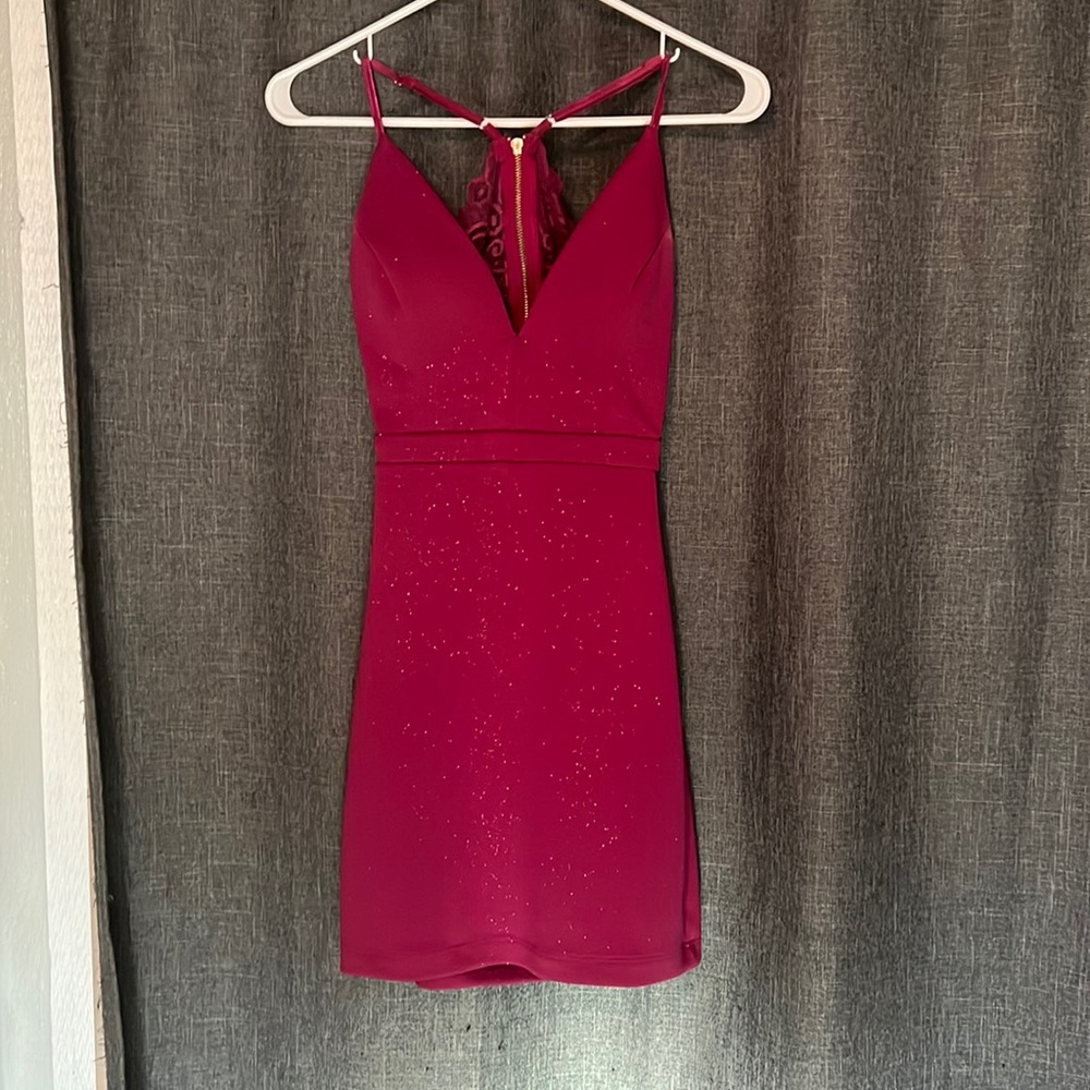 Fuchsia glitter dress Small